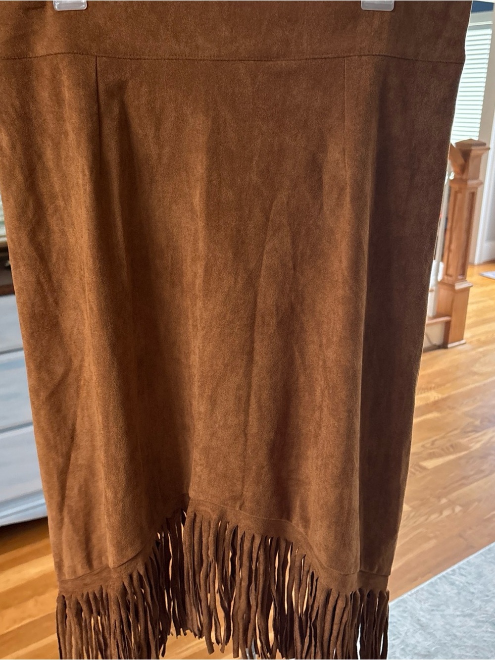 Faux Suede Fringe Midi Skirt - Western Style Concert - Picture 3 of 9